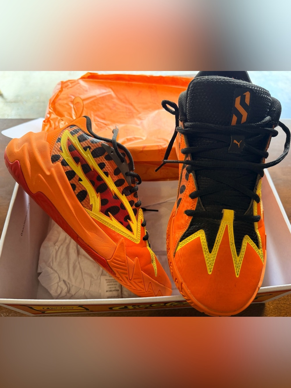 Puma Kids Orange and Black Athletic Sneakers
